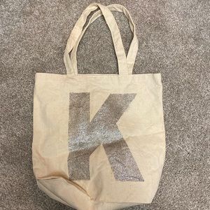 Canvas bag with silver “K”